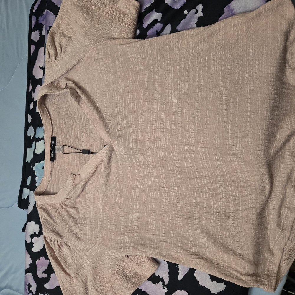 Cable & Gauge Blush Pink Knit Top